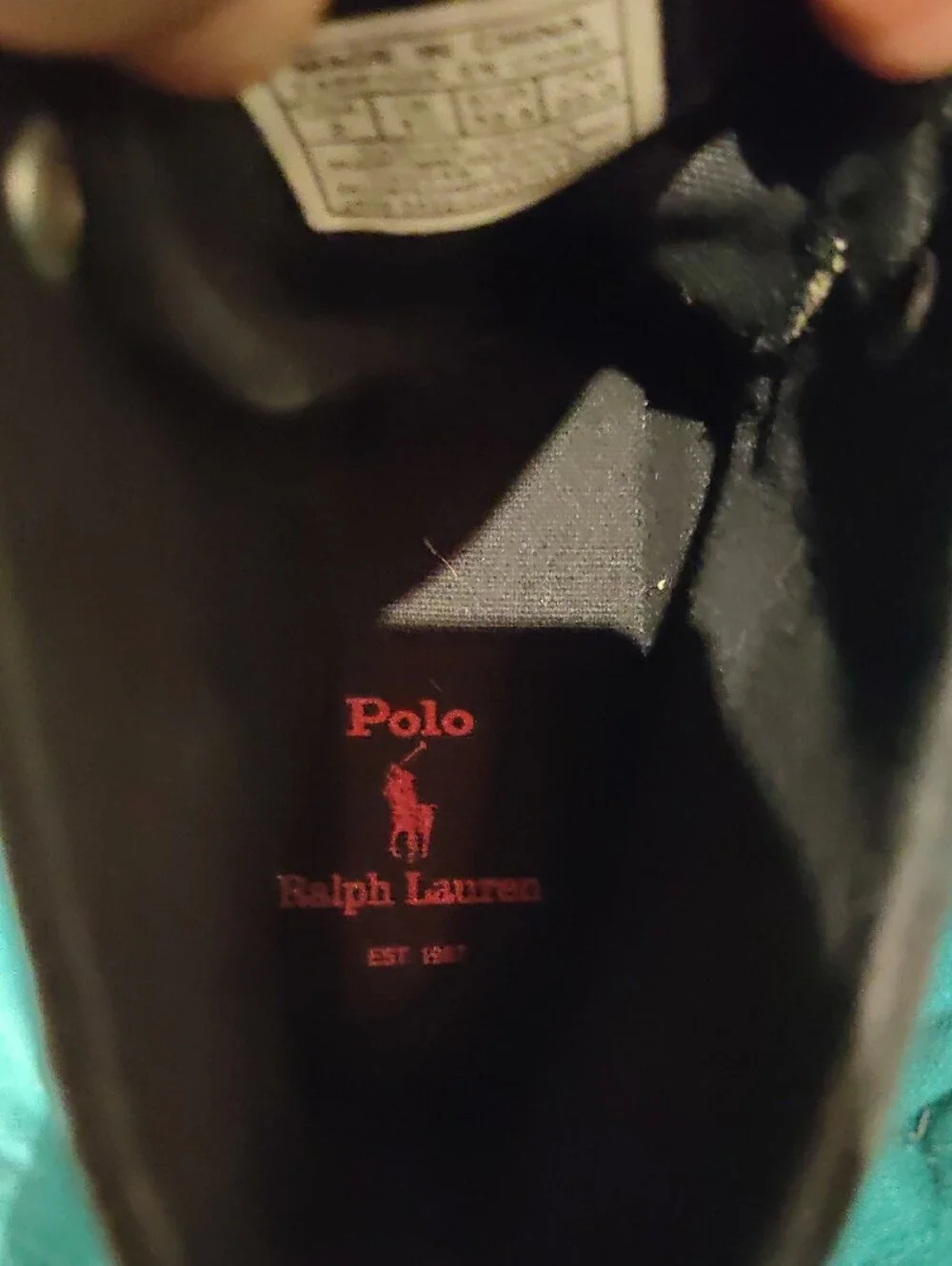 Ralph Lauren Black High-Top Canvas Sneakers with Bear Embroidery